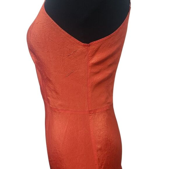 Vintage Snip-It Slip Size36 Tomato Red Orange Midi Adjustable Spaghetti Straps - Picture 7 of 12